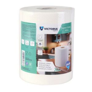 Kéztörlő, tekercses, 2 rétegű, 300 lap, VICTORIA HYGIENE, "Fine XL" 136002804 - Papírtörlő