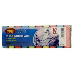 Mosogatószivacs, 10 db, TUTI "Soft" 136002987 - Mosogatószivacs