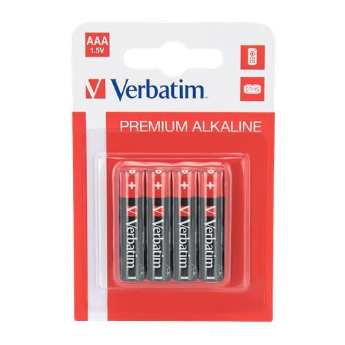 VERBATIM BATTERY AAA (R3), 1,5V alkaline, 4 szt., "49920" (zielony znaczek 0,32 lei) 136005343