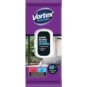Vortex üveg- és tükörtisztító törlőkendő, 48 darab, csíkmentes tisztítás - Vortex
