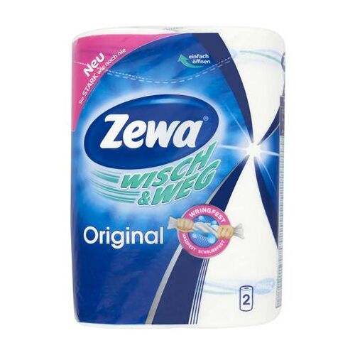 Háztartási papírtörlő, 2 rétegű, 2 tekercses, ZEWA "Wisch&amp;Weg Original"