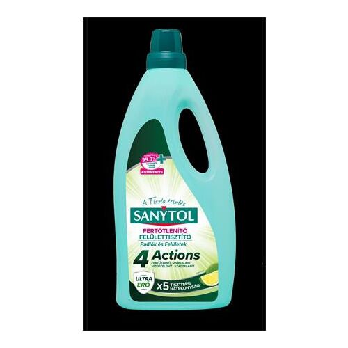 Felület tisztító-és fertőtlenítőszer, 1 l, SANYTOL "4 Actions", lime