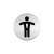 Piktogram, 83mm diameter, men's toilet, stainless steel, durable, silver