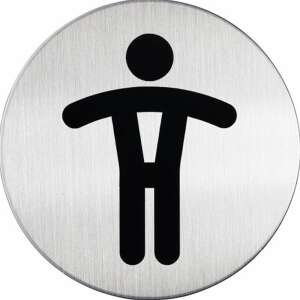 Piktogram, diametru 83mm, toaletă pentru bărbați, oțel inoxidabil, durabil, argintiu - Panou de informații