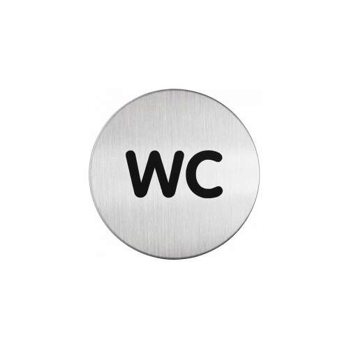 Stainless steel WC sign, 83mm diameter
