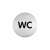 Stainless steel WC sign, 83mm diameter