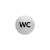 Stainless steel WC sign, 83mm diameter
