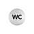 WC piktogramm, rozsdamentes acél, 83mm átmérő