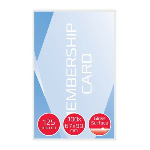 GBC 125 mikronos lamináló fólia, 67x99mm, tagsági kártyákhoz