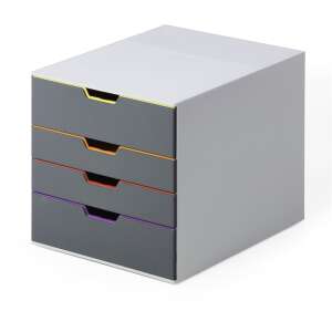 Durable Varicolor 4 drawer filing cabinet, grey with colorful drawers, 4 drawers, for office organization - Office Supply