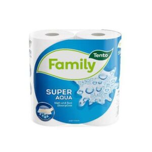 Kéztörlő, tekercses, 2 rétegű, TENTO "Family Super Aqua", fehér 136018241 - Papírtörlő