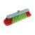 Giulia plastic broom head with red and green bristles