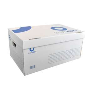 Bluering archíváló doboz, fehér-kék, 54x36x25cm, felfelé nyíló tetővel - Archiváló doboz