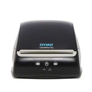 Етикетен принтер DYMO LabelWriter 5XL, черен и сребърен, преден изглед - Dymo