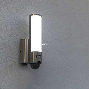 LED-Leuchte , Seitenwand , Bewegungsmelder , 15,5W , CCT , dimmbar , chrom , mit Kamera , außen , IP44 , LUTEC CONNECT , ELARA 43346808 - Lutec