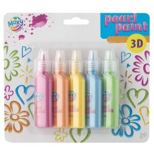 Moxy Gyöngyházfényű 3D festékkészlet, 5 élénk szín kézműves és művészeti projektekhez - Tempera
