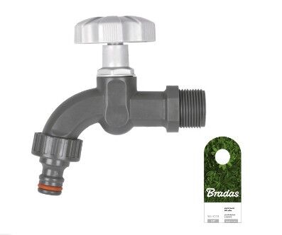 Kerti csap PVC 3/4'l, bekötés 3/4', kuplungos tömlővéggel