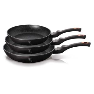 Berlinger Haus Black Rose 3-teiliges Granit-Bratpfannenset - Koch- & Backgeschirr