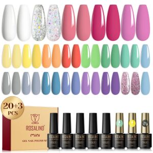 Rosalind Mini-Gel-Nagellack-Set – 20 Farben, Basis- und Decklack 136060786 - Gel-Lack