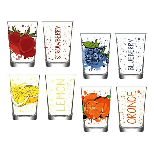 Üdítős pohár, gyümölcs mintás 205ml 136061092