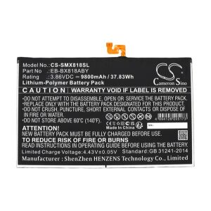 Samsung Tab S9 Plus LTE CAMERON SINO Li-Polymer akku 3.86V / 9800mAh, Samsung EB-BX818ABY kompatibilis, FEKETE 136064961 - Tablet akkumulátor
