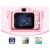 Ružový digitálny fotoaparát s mačkou pre deti hrajúce hru