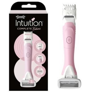 Комплект тример и самобръсначка Wilkinson Intuition Complete Bikini, опаковка и продукт - Машинки за подстригване на косми по тялото