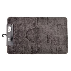 ZAC 2 darabos fürdőszobai szőnyeg szett sötétszürke 50x37/50x80cm