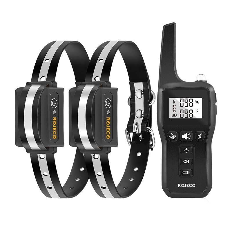Rojeco PD529 1000m kutyakiképző nyakörv 2 nyakörvvel (fekete)