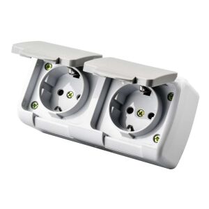 ENTAC Stephan felületre szerelhető fali aljzat földelt 2x IP54 136156585 - Entac