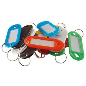 EXTOL Craft Kulcscímke, színes műanyag, címke hellyel 12db/csom 136157425 - Kulcscímke