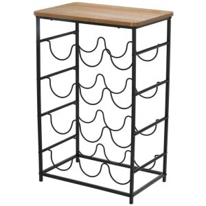 Suport pentru 12 sticle de vin Koopman din metal și lemn, gol - Bucătărie & Servirea mesei