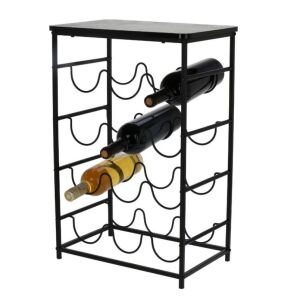 Koopman fekete fém bortartó 12 palack kapacitással - Borospalack tartó