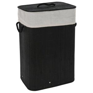 Koopman Wäschekorb, Bambus, 40x30x60 cm, schwarz