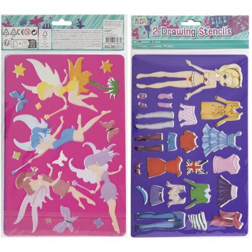 Rajzoló műanyag sablon 27x21 cm - 2 darabos  - tündérlány/öltöztető 136167598