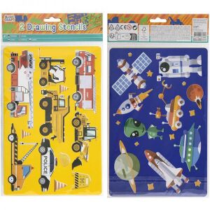 Rajzoló műanyag sablon 27x21 cm - 2 darabos  - munkagépek/ufo 136167601 - Rajzsablon