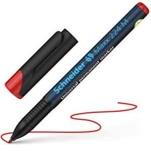 Schneider Maxx 224 M Red Permanent Marker writing on surface - Permanent marker