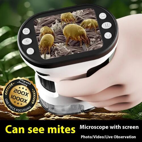 Digitális mikroszkóp képernyővel, atkák láthatók, 200X-1000X nagyítás - Fotó, videó és optika