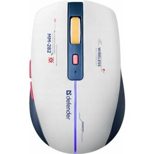 Vezeték nélküli egér Defender DILA MM-282 optikai 1800dpi fehér RGB AKKU 6 gombos Gaming