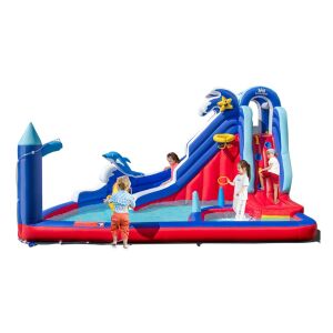 Timeless Tools 6 az 1-ben felfújható vízicsúszda gyerekekkel játszva - Timeless Tools