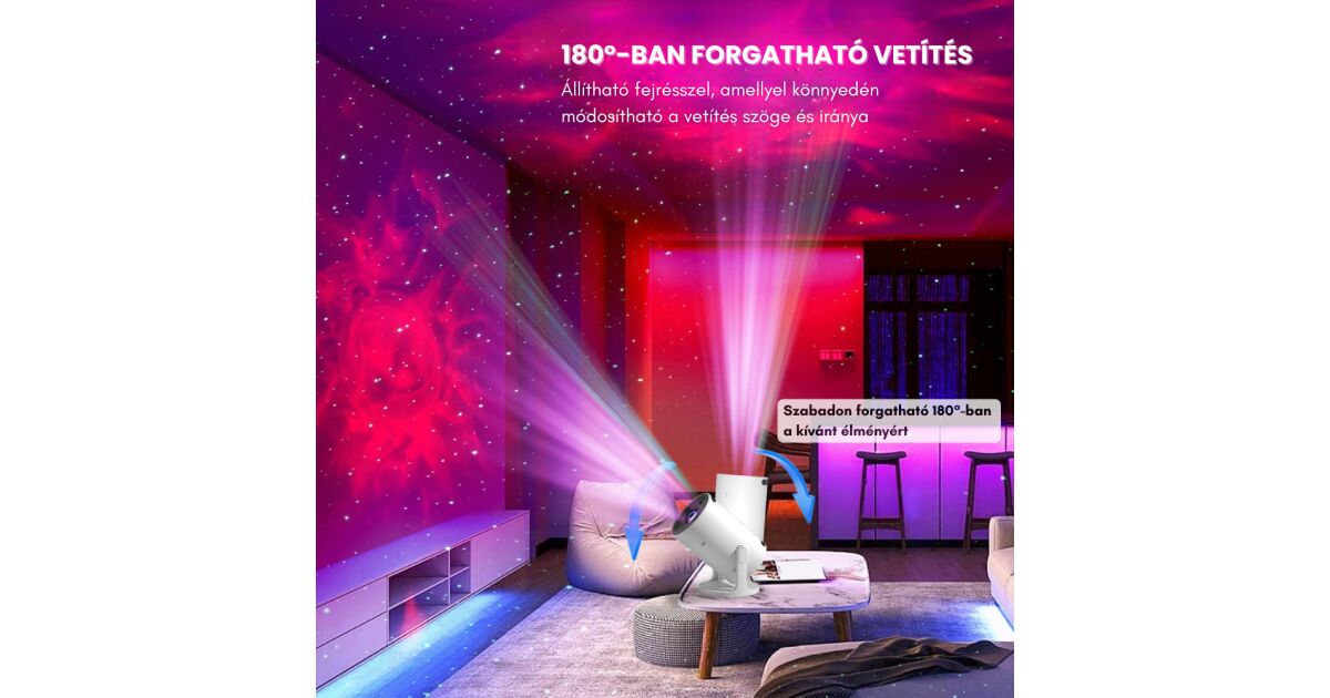 Projektor Nebula Galaxy s Bluetooth reproduktorom, diaľkovým ovládaním a nočným svetlom 136200631