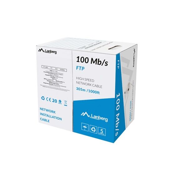 Lanberg Cat.5e F/UTP rézzel bevont (CCA) fali kábel 305m, szürke