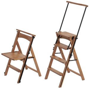 Arredamenti Italia Eletta scaun pliabil tip scară, lemn cireș, configurație scaun și scară - Scari