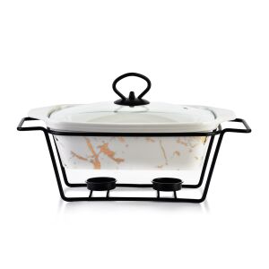 MODERN KITCHEN Melegítővel ellátott 1,4l-es kerámia tál 28,8x18xH7cm