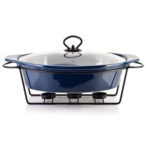 MODERN KITCHEN Tepsike szett melegen tartóval 2,6L granit-kék