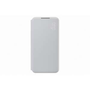 Samsung Galaxy S22+ Smart LED View Case, light gray, front view - Phone Case
