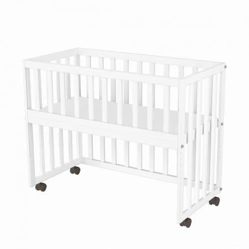 Timba Babaöböl Fehér babaágy, fehér, kerekekkel, állítható magasságú