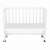 Timba Babaöböl Fehér babaágy, fehér, kerekekkel, állítható magasságú, elülső nézet