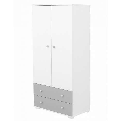 Timba Erik Kétajtós, kétfiókos állószekrény, Ezüst-Fehér