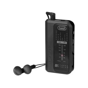 Trevi RA 738 FM hordozható rádió fülhallgatóval, fekete színben. Hallgasson AM/FM rádiót útközben. - Trevi